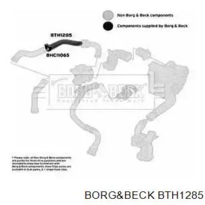 BTH1285 Borg&beck патрубок воздушный, выход из турбины/компрессора (наддув)
