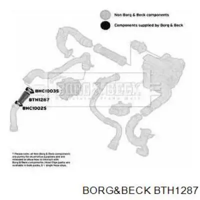 BTH1287 Borg&beck mangueira (cano derivado direita de intercooler)