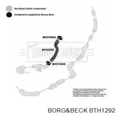 Шланг (патрубок) интеркуллера верхний правый BTH1292 Borg&beck