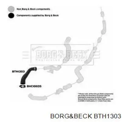 Шланг (патрубок) интеркуллера нижний правый BTH1303 Borg&beck