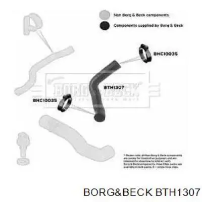 BTH1307 Borg&beck mangueira (cano derivado esquerda de intercooler)