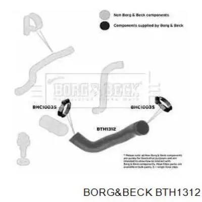 Шланг (патрубок) интеркуллера Borg&beck BTH1312