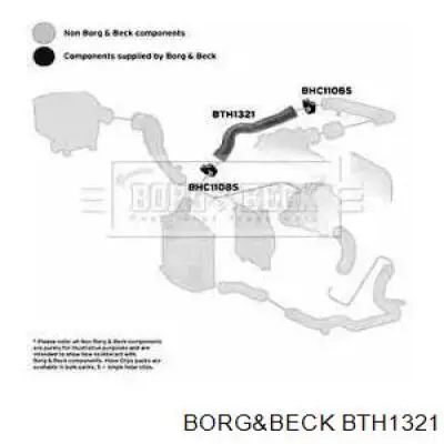 Верхний патрубок интеркулера BTH1321 Borg&beck