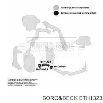 Шланг (патрубок) интеркуллера нижний Borg&beck BTH1323