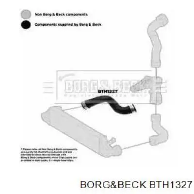 Шланг (патрубок) интеркуллера нижний правый Borg&beck BTH1327