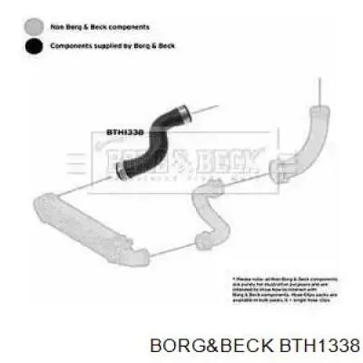 Шланг (патрубок) интеркуллера нижний правый Borg&beck BTH1338