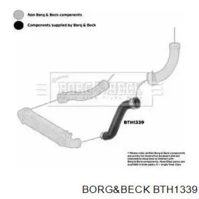 BTH1339 Borg&beck шланг (патрубок интеркуллера нижний левый)