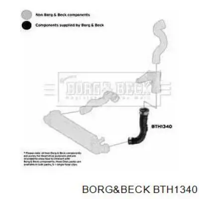 Шланг (патрубок) интеркуллера левый Borg&beck BTH1340