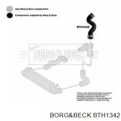 Шланг (патрубок) интеркуллера верхний левый BTH1342 Borg&beck