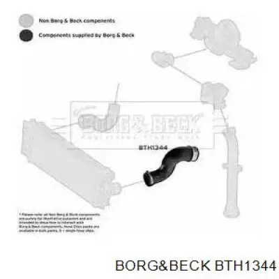 Шланг (патрубок) интеркуллера левый Borg&beck BTH1344