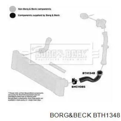 Шланг (патрубок) интеркуллера нижний BTH1348 Borg&beck