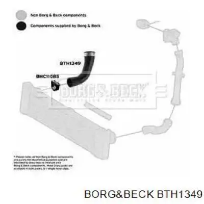 Правый шланг интеркуллера BTH1349 Borg&beck