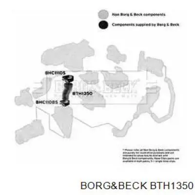 Шланг (патрубок) интеркуллера верхний Borg&beck BTH1350