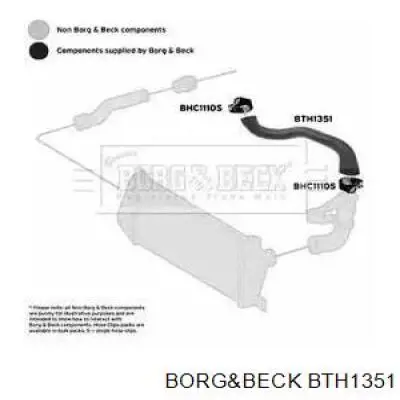 BTH1351 Borg&beck шланг (патрубок интеркуллера верхний левый)