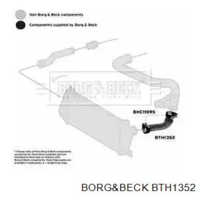 Шланг (патрубок) интеркуллера верхний левый Borg&beck BTH1352