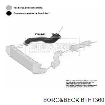 Шланг (патрубок) интеркуллера левый Borg&beck BTH1360