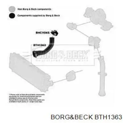 Правый шланг интеркуллера BTH1363 Borg&beck