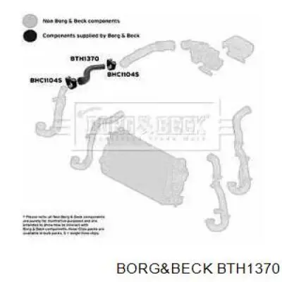 BTH1370 Borg&beck mangueira (cano derivado direita de intercooler)