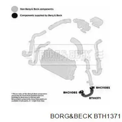 Левый шланг интеркуллера BTH1371 Borg&beck