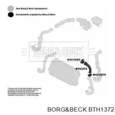 Шланг (патрубок) интеркуллера верхний левый BTH1372 Borg&beck