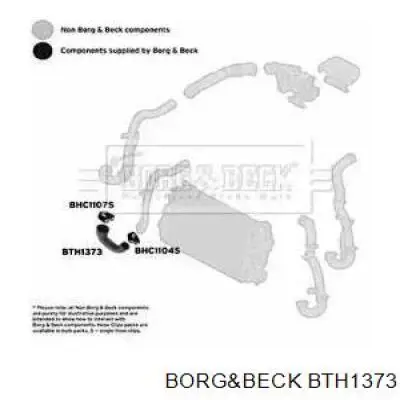 Правый шланг интеркуллера BTH1373 Borg&beck