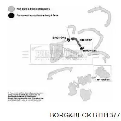 Шланг (патрубок) интеркуллера нижний Borg&beck BTH1377