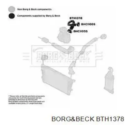 Патрубок воздушный, выход из турбины/компрессора (наддув) BTH1378 Borg&beck