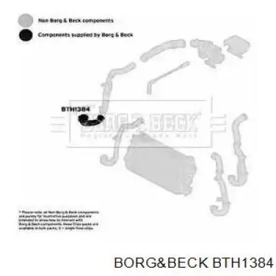 Правый шланг интеркуллера BTH1384 Borg&beck