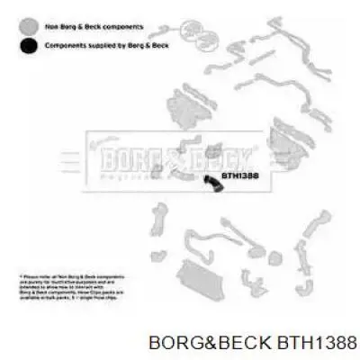 Патрубок воздушный, выход из турбины/компрессора (наддув) Borg&beck BTH1388