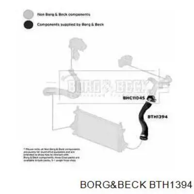 Левый шланг интеркуллера BTH1394 Borg&beck