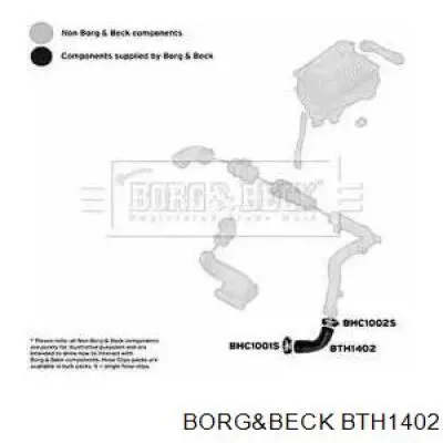 BTH1402 Borg&beck патрубок воздушный, вход в турбину (наддув)