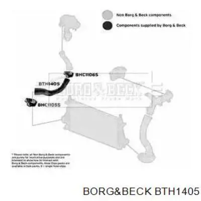 BTH1405 Borg&beck mangueira (cano derivado inferior direita de intercooler)