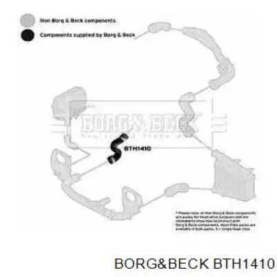 Шланг (патрубок) интеркуллера нижний правый Borg&beck BTH1410