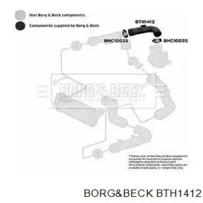 Патрубок воздушный, выход из турбины/компрессора (наддув) BTH1412 Borg&beck