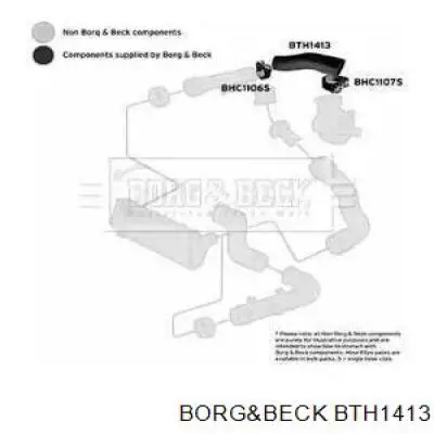 Патрубок воздушный, выход из турбины/компрессора (наддув) BTH1413 Borg&beck