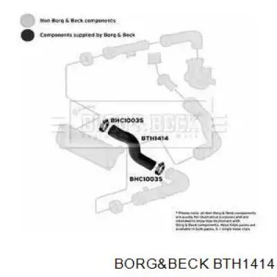 Шланг (патрубок) интеркуллера левый Borg&beck BTH1414