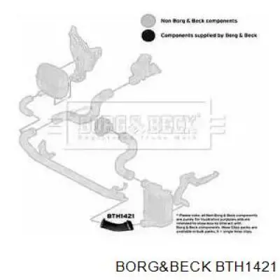 Шланг (патрубок) интеркуллера нижний Borg&beck BTH1421