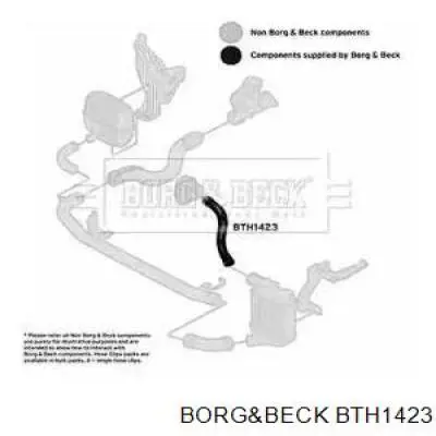 Шланг (патрубок) интеркуллера верхний Borg&beck BTH1423