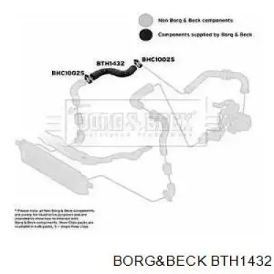 BTH1432 Borg&beck mangueira (cano derivado superior direita de intercooler)