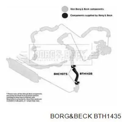 Шланг (патрубок) интеркуллера верхний левый Borg&beck BTH1435