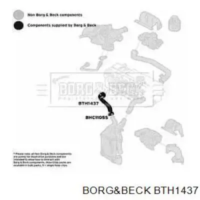 Шланг (патрубок) интеркуллера верхний Borg&beck BTH1437