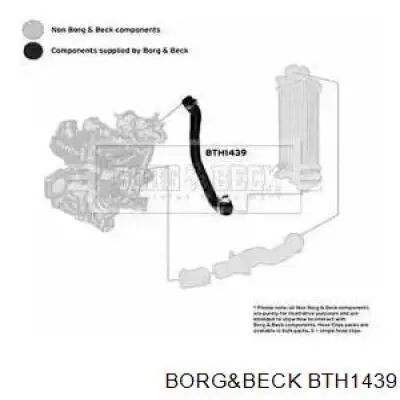BTH1439 Borg&beck mangueira (cano derivado superior de intercooler)