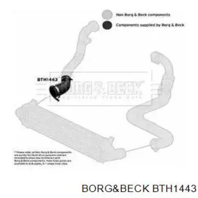Шланг (патрубок) интеркуллера нижний правый Borg&beck BTH1443