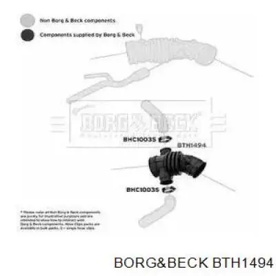 Патрубок воздушный, дроссельной заслонки Borg&beck BTH1494
