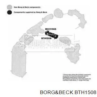 Патрубок воздушный, выход из турбины/компрессора (наддув) Borg&beck BTH1508
