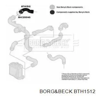 BTH1512 Borg&beck mangueira (cano derivado superior direita de intercooler)