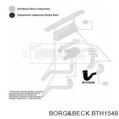 Шланг (патрубок) интеркуллера нижний левый BTH1548 Borg&beck