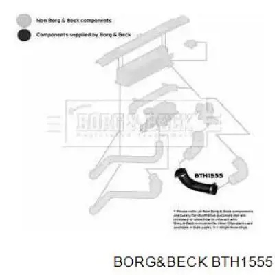 Шланг (патрубок) интеркуллера верхний левый BTH1555 Borg&beck