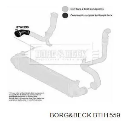 Шланг (патрубок) интеркуллера нижний правый Borg&beck BTH1559
