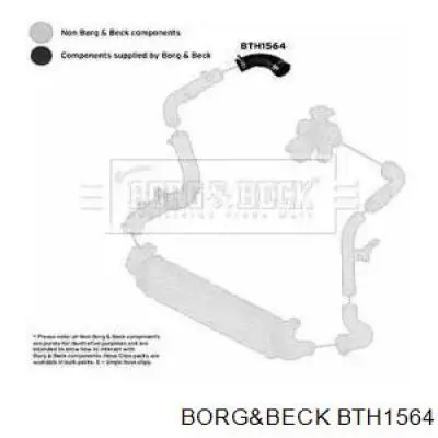 Патрубок воздушный, выход из турбины/компрессора (наддув) BTH1564 Borg&beck